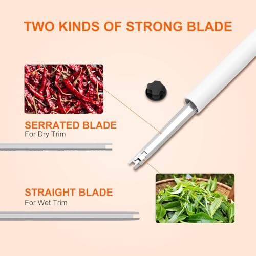 iPower 4-Pack 19 inch Bud Bowl Leaf Trimmer Blades Replacement, Stainless Steel for Spin Clean Cut, Included 2 Serrated 2 Straight Blades, Actual Length 16.4'', Silver