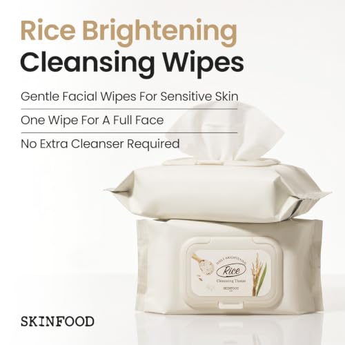 SKINFOOD Rice Cleansing Wipes - 80 Sheets Makeup Remover