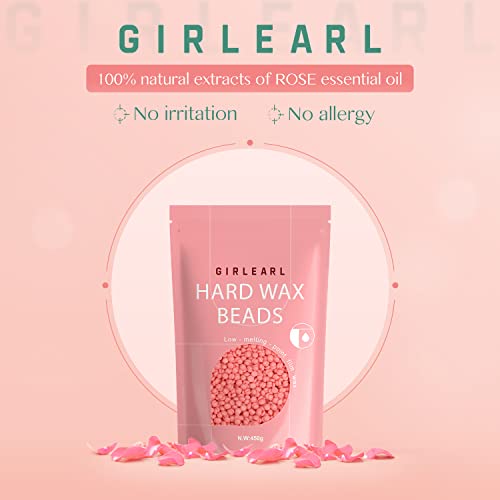 Hard Wax Beads 2-Pack, 1lb Rose for Coarse Hair Full Body, 1lb Unscented for Sensitive Skin Body, Brazilian Bikini, Eyebrow, Facial