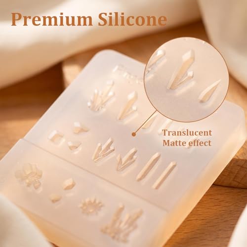 3D Silicone Nail Art Mold - Heart Gem Carving Template (2pcs)