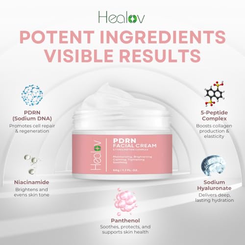 PDRN Cream ? Rejuvenating Korean Face Moisturizer with Salmon DNA, Niacinamide & Vitamin C ? Anti-Aging, Firming, Plumping Daily Cream for Dark Spots, Uneven Tone, Glow, Collagen & Barrier Repair