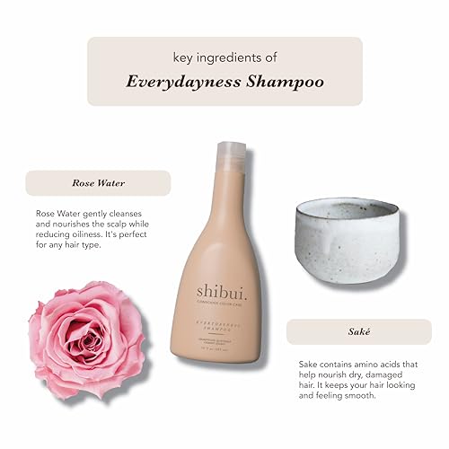 SHIBUI Rose Water & Saké Hair Shampoo - Gentle Daily Color Protection