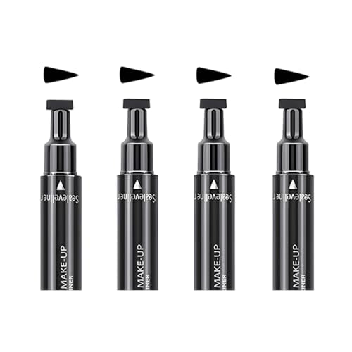 Dual-End Wing Stamp Eyeliner Pen Set, 4 Count Waterproof