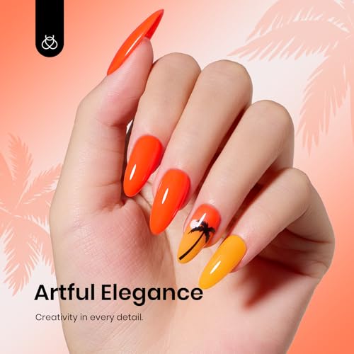 Beetles Neon Orange Gel Polish - 1pc 15ml Bright Vibrant Creme Orange (M)