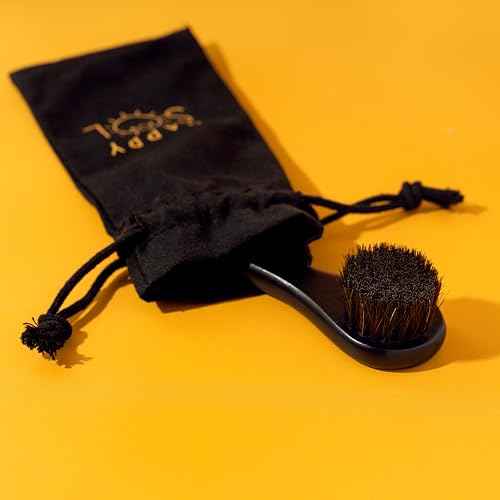 Dry Facial Brush for Lymphatic Drainage by Happy Sol - Dry Brushing Face Brush, High Quality Beechwood, Natural Face Brush That Improve Blood Circulation and Glowing Skin