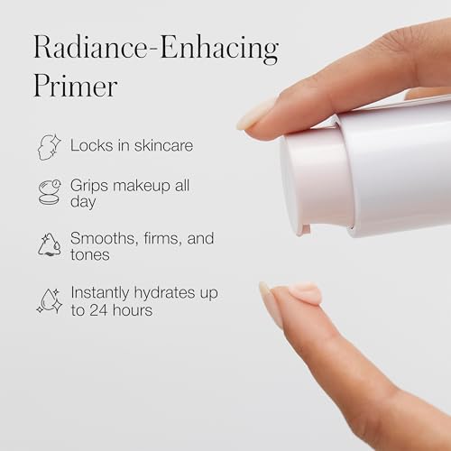 RMS Beauty RE:Evolve Radiance Locking Primer ? Lightweight Illuminating Makeup Base With Pore Minimizer, Hydrating Oil-Free Formula to Lock & Enhance Foundation 1 oz