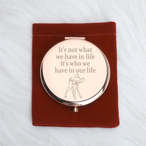WUSUANED Cute Deer Makeup Mirror It¡¯s Not What We Have in Life It¡¯s Who We Have in Our Life Mirror Movie Fans Gift Deer Lover Gift