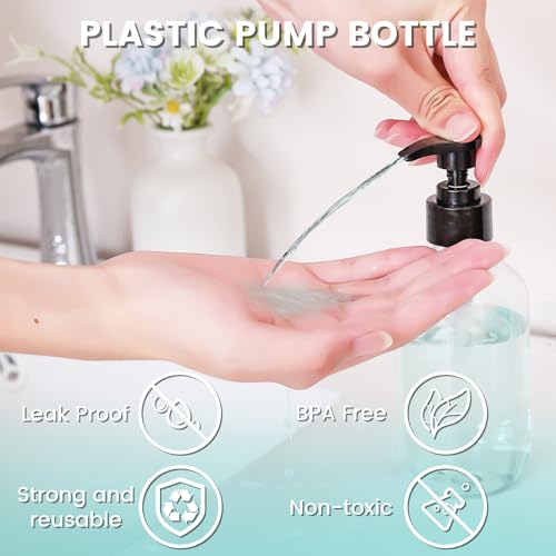 Teyssor 300ml Pump Bottle Dispenser 2 Pack | BPA-Free Refillable