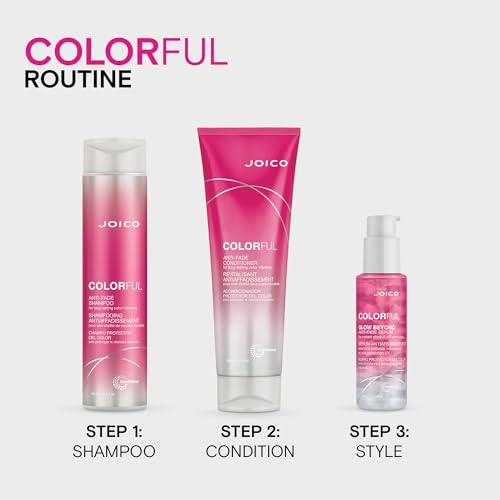 Joico Colorful Anti-Fade Shampoo and Conditioner | For Color-Treated Hair | Preserve Hair Color & Vibrancy Long-Term | Boost Shine & Reduce Breakage | With Camellia Oil & Pomegranate Extract