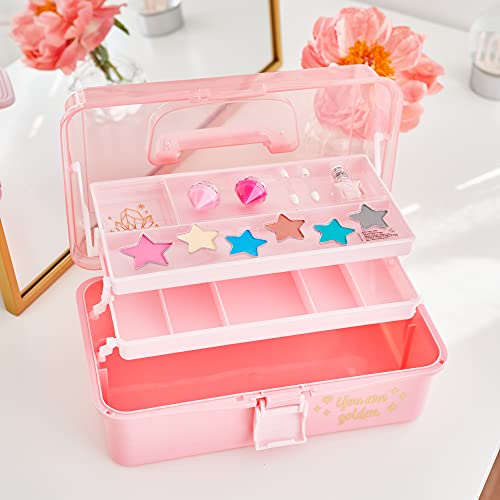 3C4G Pink and Gold Makeup Storage Set for Kids