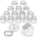 15 Pack 2oz Glass Jars with Silver Lids - Travel Cosmetic Containers