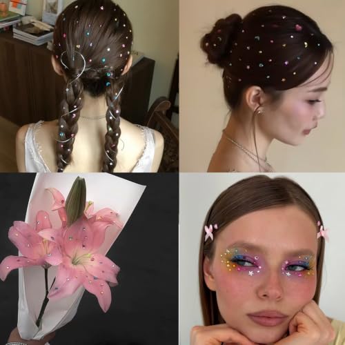Self Adhesive Face Gems Stickers with Stars, Moons, Hearts - Rave Festival Makeup Accessories