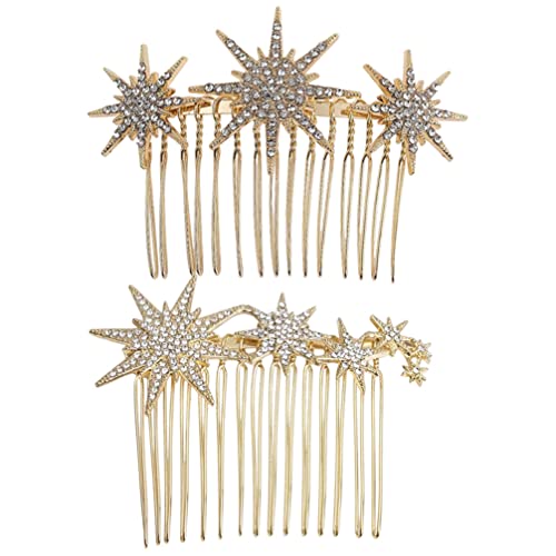 Beaupretty Snowflake Rhinestone Clips for Bridal Hair Decor - Silver Metal Hair Combs for Wedding