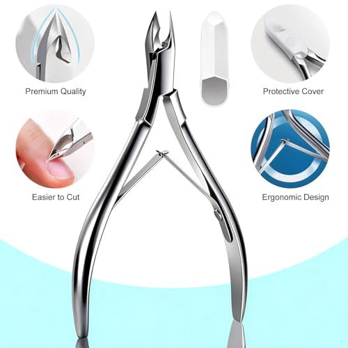 Cbiumpro 5-Piece Stainless Steel Cuticle Trimmer & Pusher Set with Case