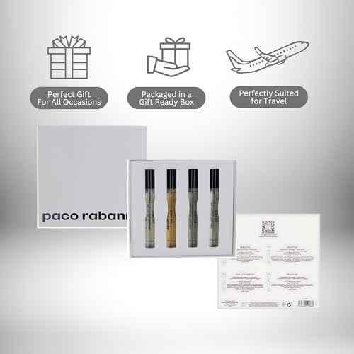 Paco Rabanne Perfume for Men Variety 4 Piece Gift Set