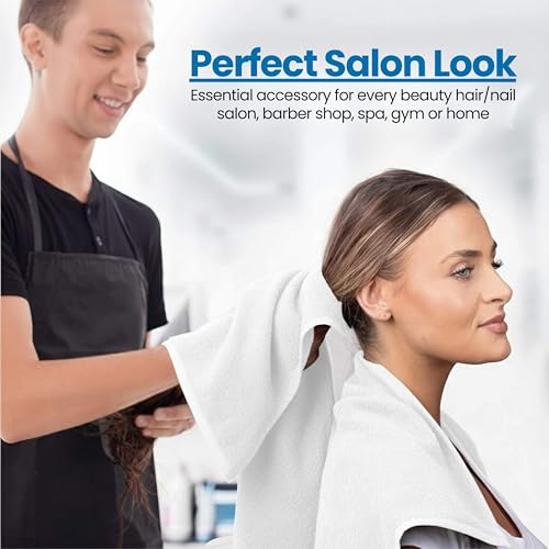 White Salon Towels 16x27 - 12 Pack Cotton Hand Towels