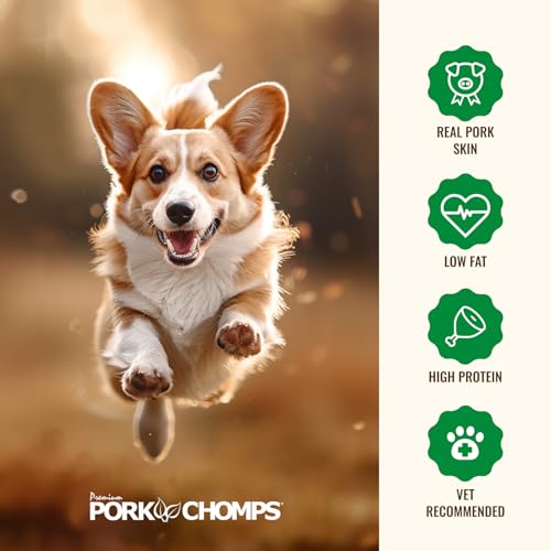 Pork Chomps Baked Pork Skin Dog Chews, 6-inch Twists, Bacon Flavor Wrap, 4 Count (Pack of 2)