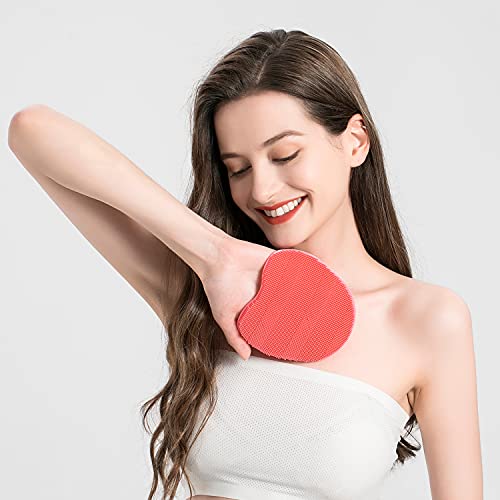 2-Pack Silicone Shower Brush - Body Scrubber & Face Exfoliator