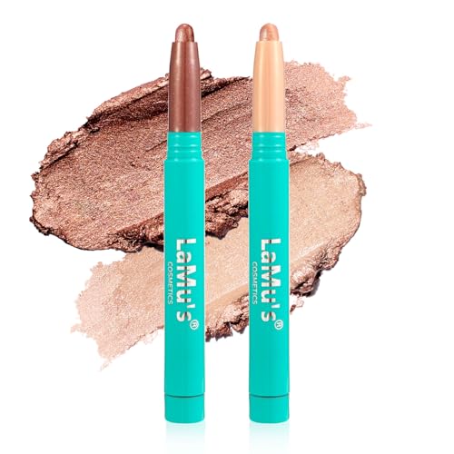 LaMu'S Eyeshadow Stick 2-Pack - Waterproof Glitter Highlighter