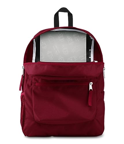 JanSport Cross Town Backpack 17" x 12.5" x 6" - Simple Bag for Everyone with 1 Main Compartment, Front Utility Pocket - Premium Class Accessories - Russet Red