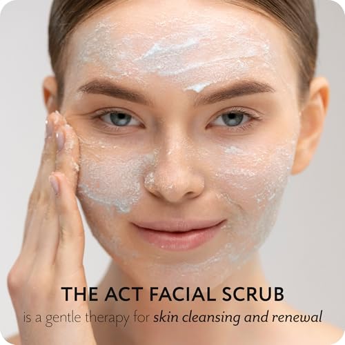 Organic Face Scrub - Exfoliating & Polishing Facial Scrub with Vitamin E & F, Almond & Jojoba Oils for Smooth, Radiant Skin - Gentle Exfoliation & Deep Moisturization for Women & Men 2 Fl Oz