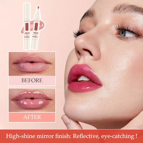 Jelly Lip Gloss with Watercolor Tint & Soft Brush