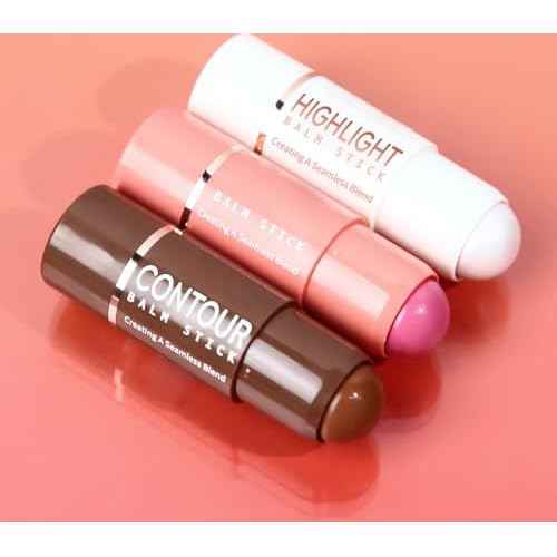 3-piece contouring set, highlighting and contouring trio, for a natural makeup finish (01)