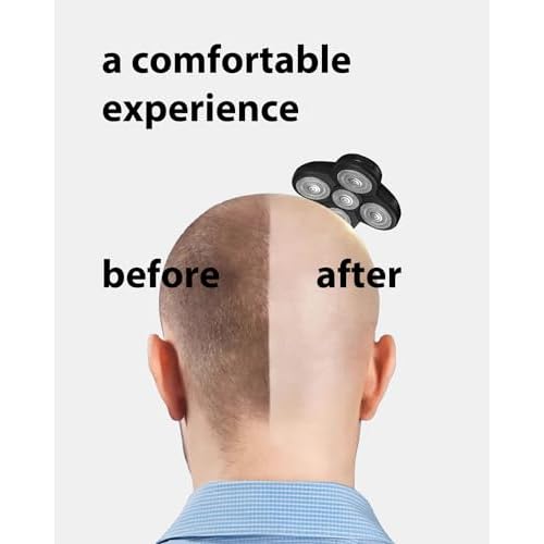 3-Pack Replacement Blades for Bald Men's Electric Head Shaver - Easy to Install & Clean, Durable Stainless-Steel Blades - Wet & Dry, Close & Bump-Free Shave for Head, Face & Body