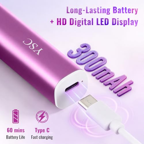 YSC Pink Handheld UV Nail Light Cordless Flash Cure Lamp with Dual Timers