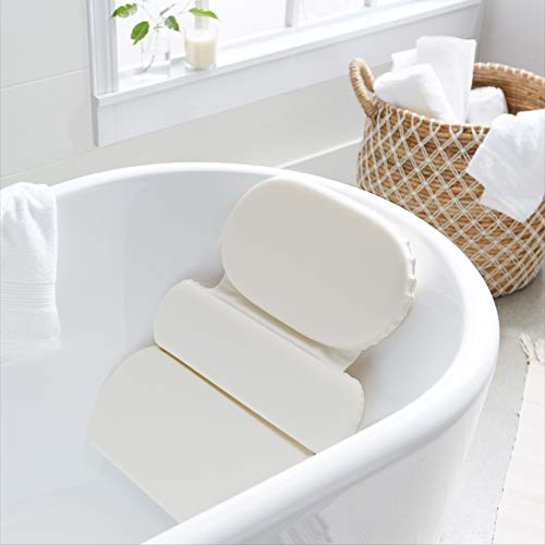 Amazon Basics Bath Tub Pillow for Neck and Back Support - 3-Panel