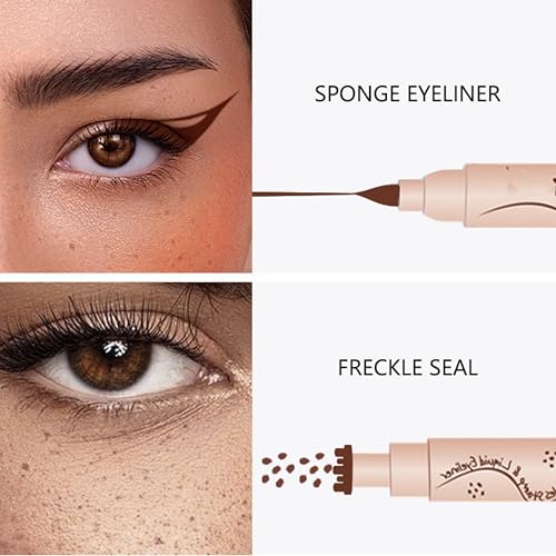 MAEPEOR Freckle Stamps 5 Colors Natural Faux Freckles Makeup Waterproof Longlasting Face Freckles Air Cushion Create Natural Sunkissed Skin for All Skin (D01)