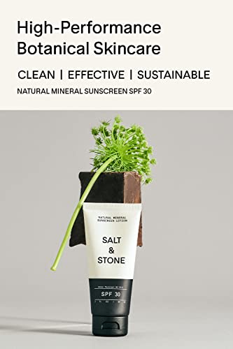 SALT & STONE SPF 30 Natural Mineral Sunscreen Lotion | Made with Non-Nano Zinc Oxide | Broad Spectrum Sun Protection | Water Resistant & Reef Safe | Cruelty-Free & Vegan (3 fl oz)