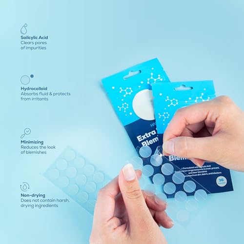 Hanhoo Extra Strength Blemish Patch Bundle, Salicylic Acid Pimple Patches, Shrinks Stubborn Pimples, Conceals Zits, Absorbs Fluid, Invisible Pimple Patches, Korean Skincare (Pack of 3, 108, Count)