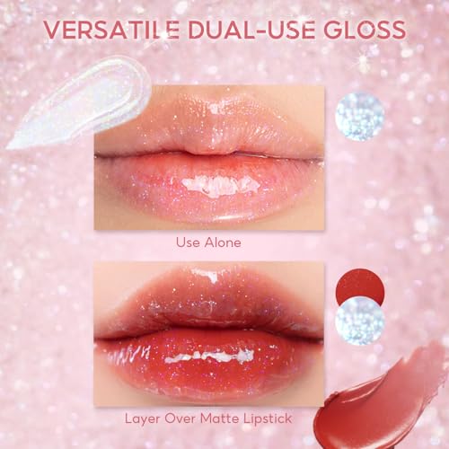 FelinWel Sparkly Lip Gloss - Moisturizing Shimmer, Nude Glow