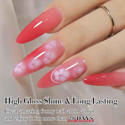 Double Rhythm Blooming Gel Polish 15 ml Clear Blooming Nail Art Polish for Spreading Effect DIY at Home 0.5 Oz (Clear)