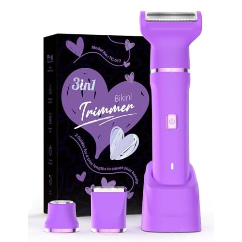 Electric Shaver for Women - Cordless Dermave Bikini Trimmer for Lady's Beauty, Painless Facial Hair Removal Device with Low Noise, Detachable Head, Fast Charging, 2025 Beach Vacation Essentials