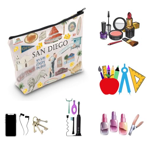 San Diego Cosmetic Makeup Bag Sa n Dieg o Travel Gift S an Die go Vacation Gi ft for Her Moving to San D iego Gi ft (San Diego)