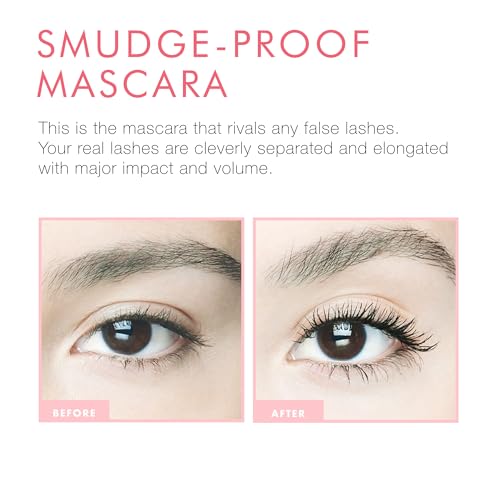Beauty for Real Hi-Def Mascara, Just Black - Set of 2 - Defining & Volumizing Lash Definer - Humidity & Smudge Proof - Micro Brush Ensures Versatile Application - 1.5 oz