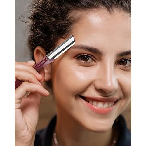 MoHern Multipurpose Eyebrow & Face Razor - 20 Pcs Dermaplane Razor, Face Shaver for Women and Men (Red)