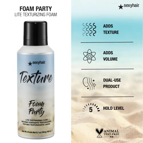 SexyHair Texture Foam Party Lite Texturizing Foam 5.2oz