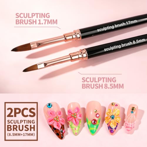 Teenitor 29Pcs Nail Art Kit with Brushes, Dotting Pens & Striping Tape