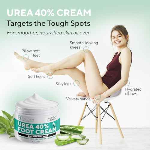 Lavinso Urea Cream 40 Percent for Feet with Maximum Strength - Foot Cream for Calluses and Dry Cracked Heels - Rough Skin Repair for Men and Women