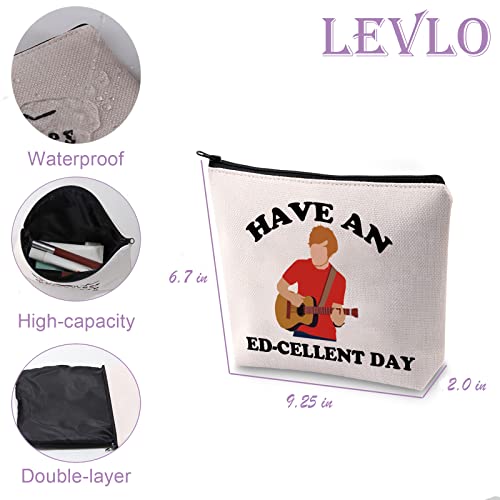 LEVLO Pop Music Lovers Gifts Have An Ed-cellent Day Makeup Bags Guitar Lovers Birthday Travel Case for Her(Ed-cellent Day)