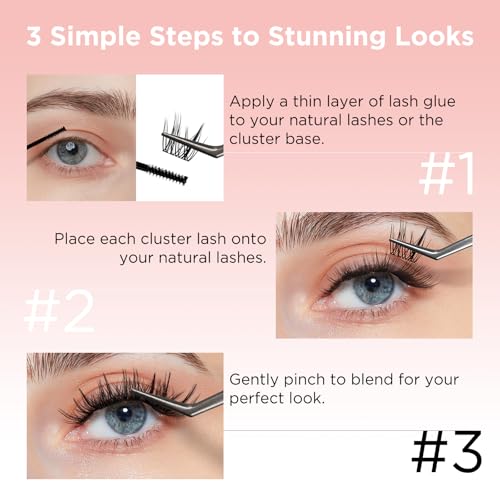 Lash Clusters Manga Individual Lashes C Curl Wispy Eyelash Clusters Eyelash Extension Wet-Look Spiky Cluster Lashes (MaxiGlam07)