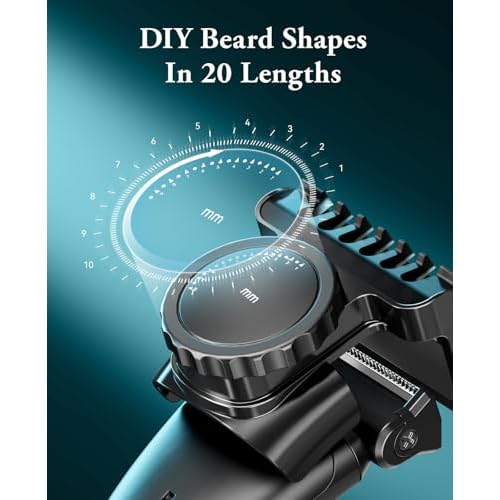 Body Hair Trimmer for Men - 2 in 1 Dual-Head Electric Shaver & Groomer, Ball Shaver with 30¡Æ Rotating Blade Adjustable Comb Mens Electric Razor IPX6 Wet & Dry for Face Groin Pubic Hair Trimmer Green