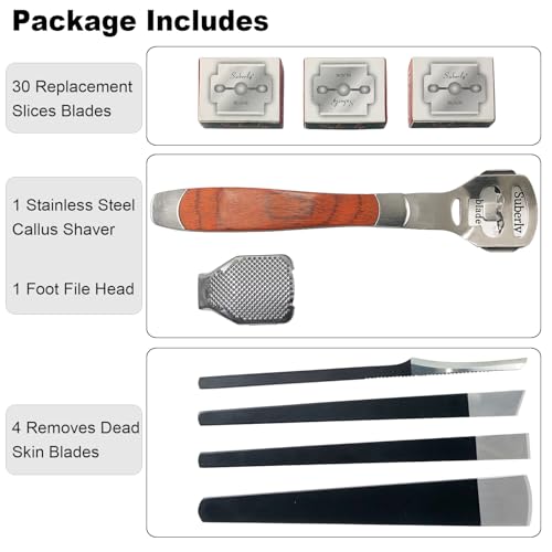 Professional Stainless Steel Foot Callus Shaver Set - 36 Pcs Pedicure Kit