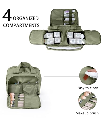Travel Toiletry Bag for Women, Large Cosmetic Makeup Organizer with Wet-Dry Separation