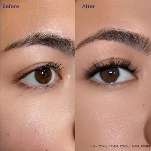 Happy Hour Silk Cluster Lashes - Natural Fluffiness, Waterproof & Sweatproof, Handmade For Sensitive Eyes, 100% Korean PBT Silk - 8mm, 10mm, 12mm, 14mm (14MM)