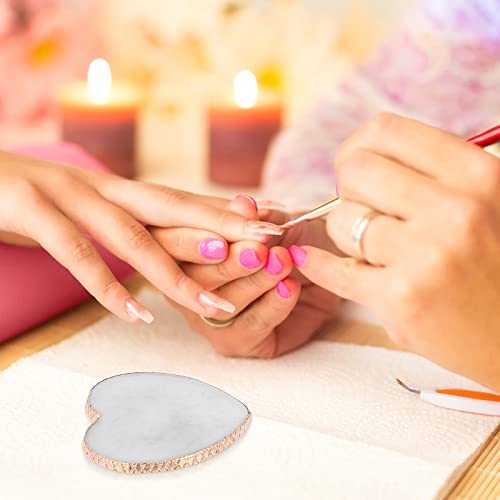 Heart-Shaped Nail Art Palette - Gold Edge Mixing Plate for Nail & Cosmetic Use - Style 1