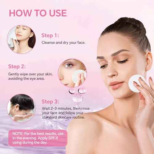 Glycolic Acid Pads for Face, Exfoliating Pads for Facial Radiance with Salicylic Acid, 50 Count